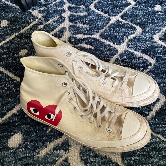 Converse comme des garçons high top sneakers size 9 men’s - Picture 1 of 7
